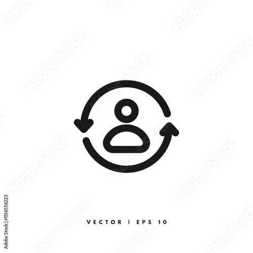 Rotate User Icon. Editable Stroke