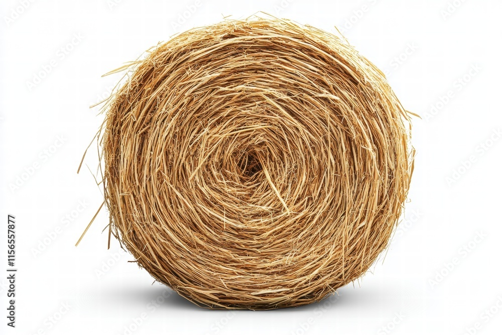 Round Bale of Hay Isolated on White Round Bale of Hay Isolated on White
