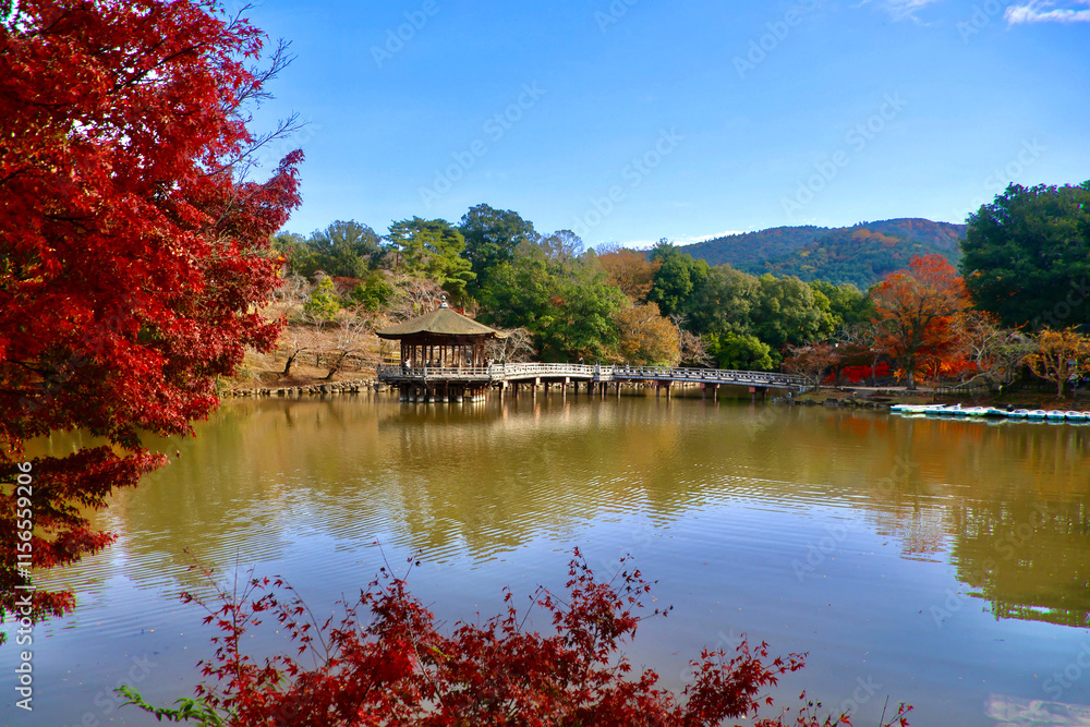 Fototapeta premium 秋の浮見堂（奈良県・奈良市）