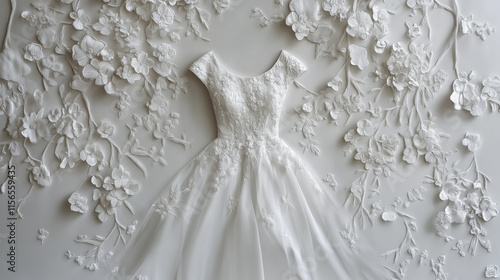 Wedding Dress and Flowers Wallpaper Background
