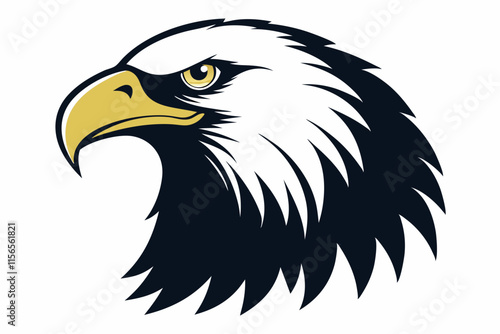 American bald eagle silhouette icon vector