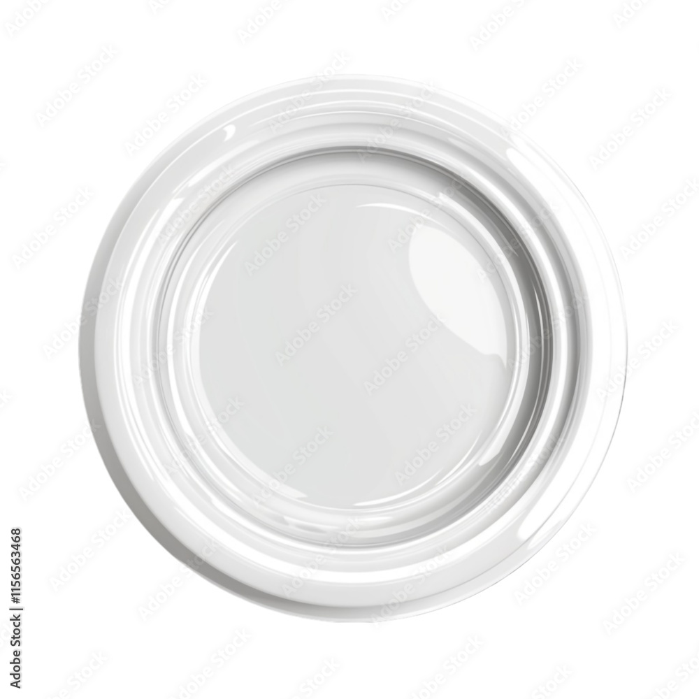 Empty Circular Shape White 3D Label Isolated on Transparent Background Empty Circular Shape White 3D Label Isolated on Transparent Background