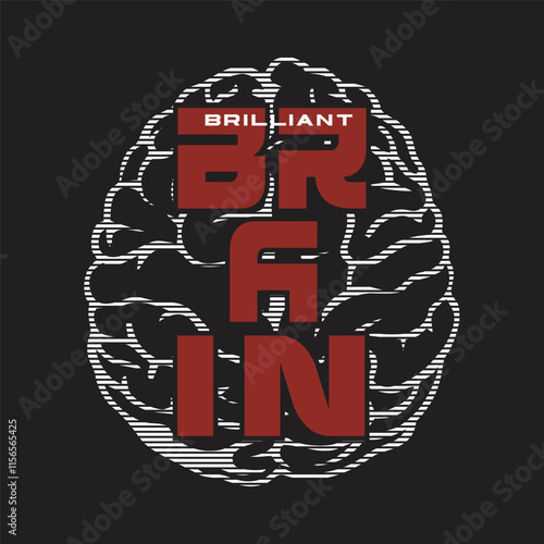 brain brilliant design typography vector illustration