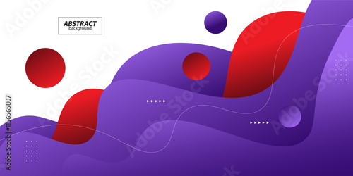 Modern purple and red geometric business banner design. Creative banner design with wave shapes and lines on white background for template. Simple horizontal banner. Vector eps10