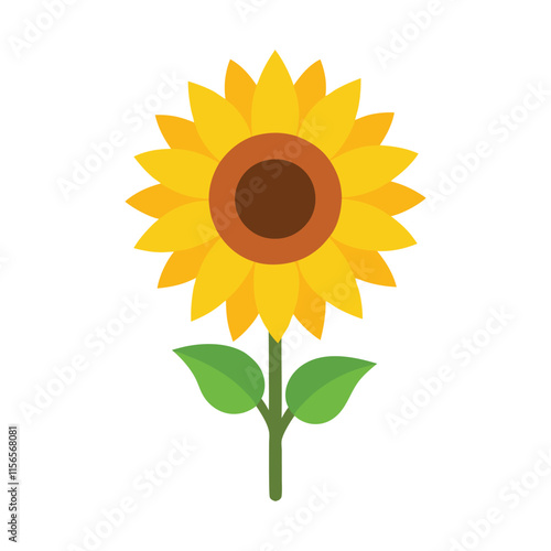 Colorful sunflower vector art illustration.