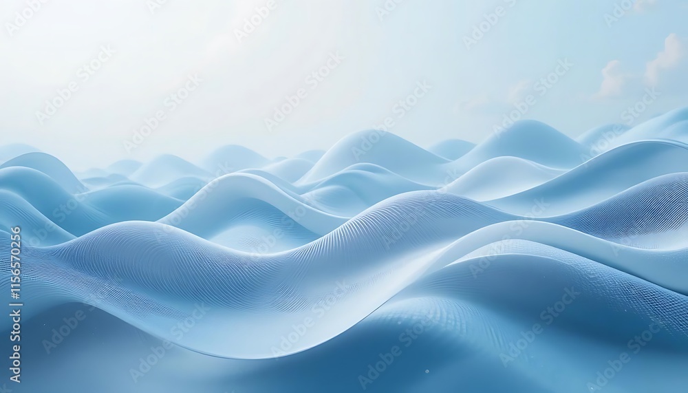Abstract Blue Waves Soft Undulating Landscape Abstract Blue Waves Soft Undulating Landscape