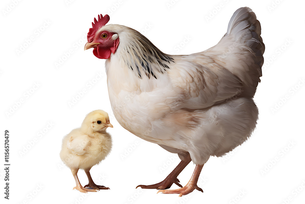 Fototapeta premium Hen and Chick isolated on transparent background