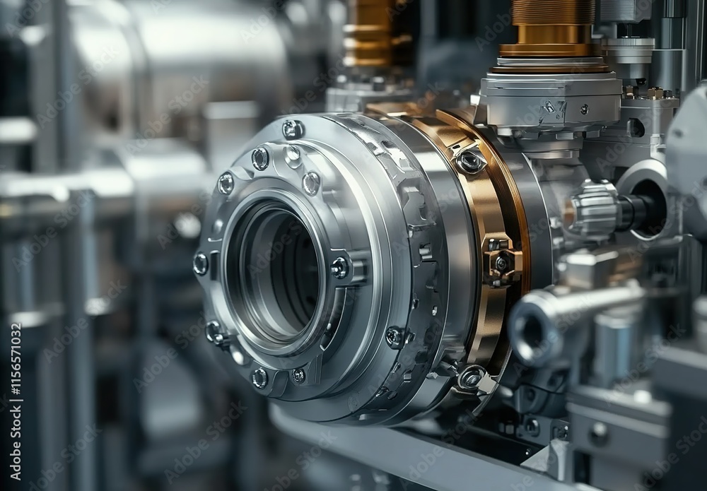Close-up of an industrial engine's main lens, showcasing its complex mechanical components and intricate designs. Close-up of an industrial engine's main lens, showcasing its complex mechanical components and intricate designs.