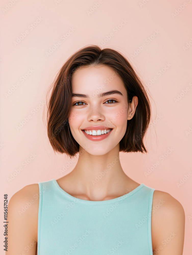 Portraits of beautiful European women with short hair Portraits of beautiful European women with short hair
