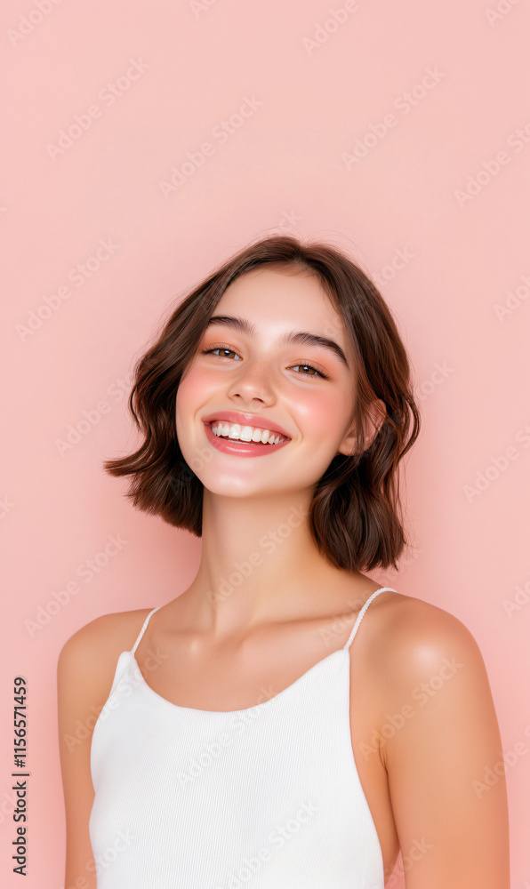 Portraits of beautiful European women with short hair Portraits of beautiful European women with short hair