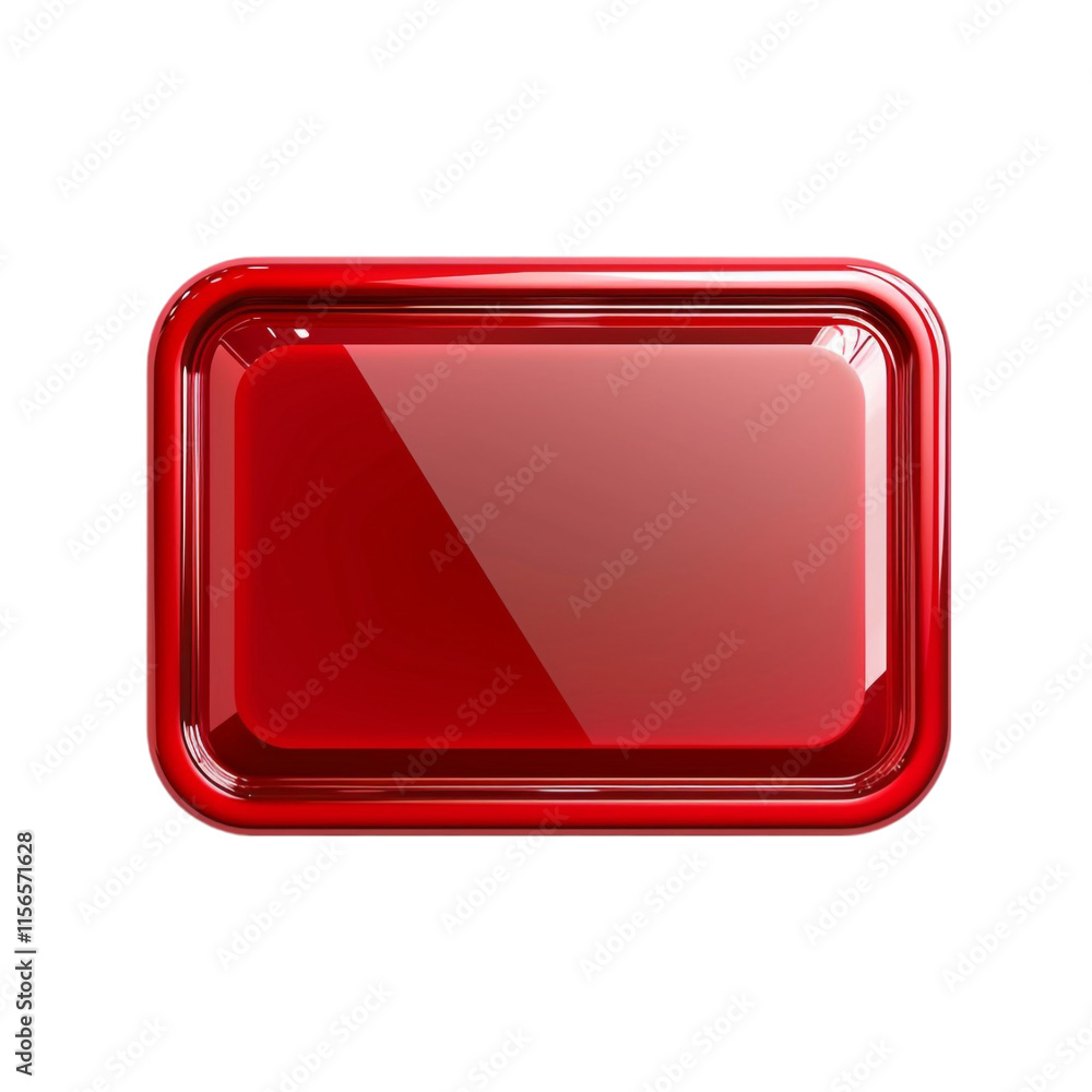 Empty Red 3D Label Isolated on Transparent Background Empty Red 3D Label Isolated on Transparent Background