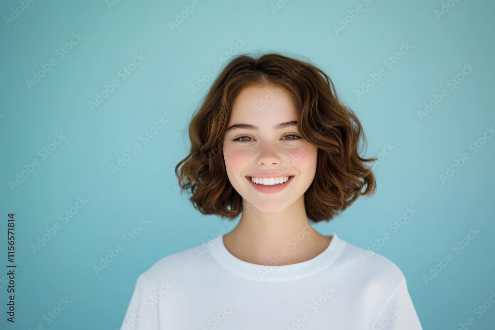 Portraits of beautiful European women with short hair Portraits of beautiful European women with short hair