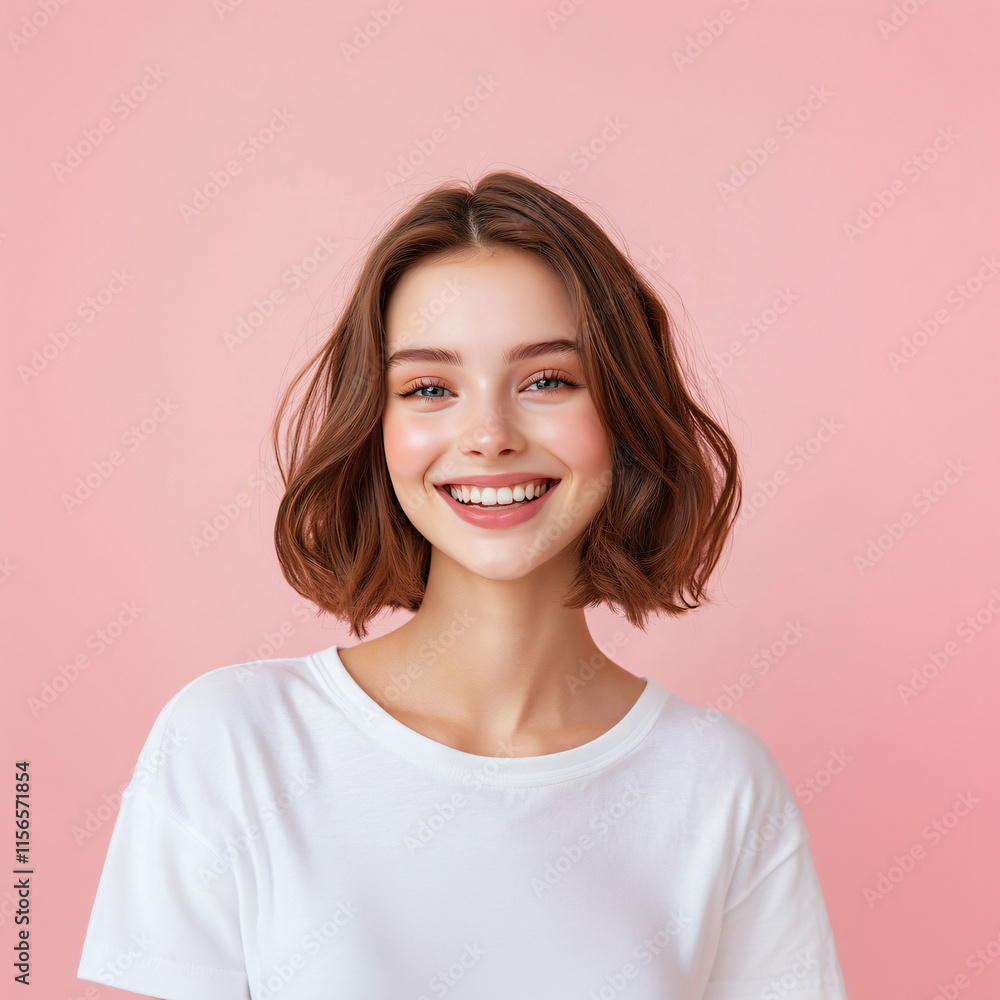 Portraits of beautiful European women with short hair Portraits of beautiful European women with short hair