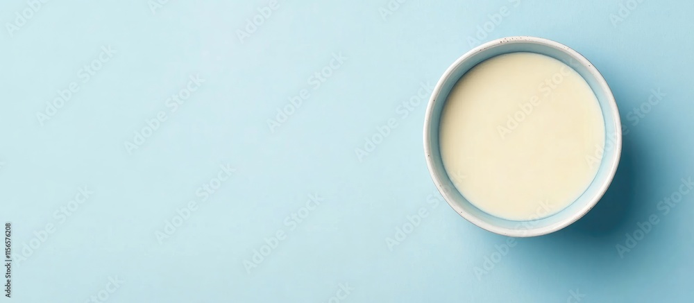 Creamy homemade sauce in a bowl on a pastel background perfect for food advertising or recipe layouts with space for customization. Creamy homemade sauce in a bowl on a pastel background perfect for food advertising or recipe layouts with space for customization.