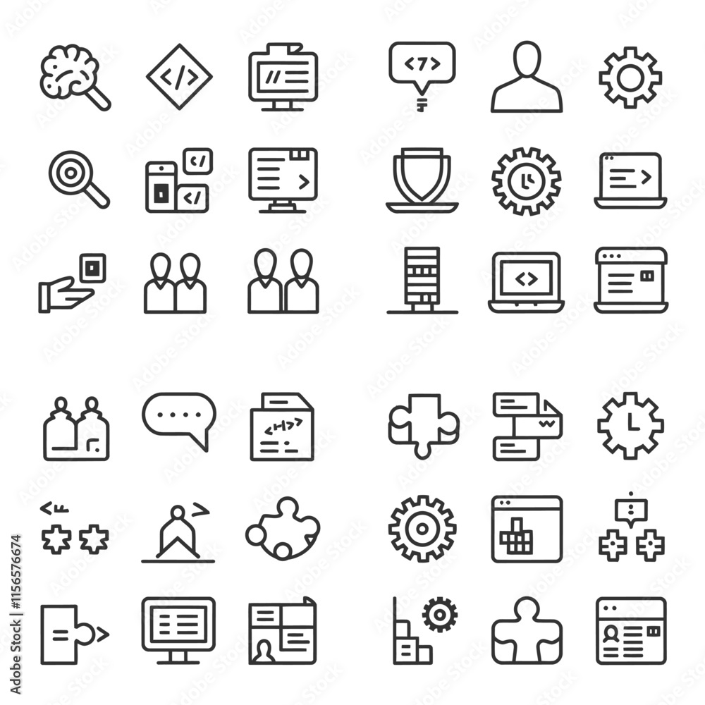 programming icon vector set programming icon vector set