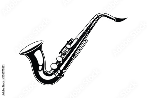 Saxophone Silhouette Vector Illustration


