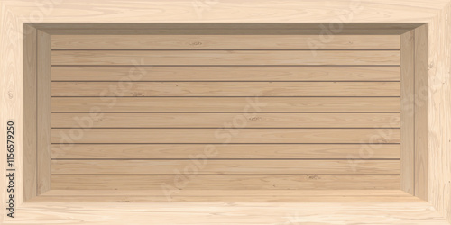 3D Whitewashed wooden rectangle box have space for placing products presentation graphic illustration.