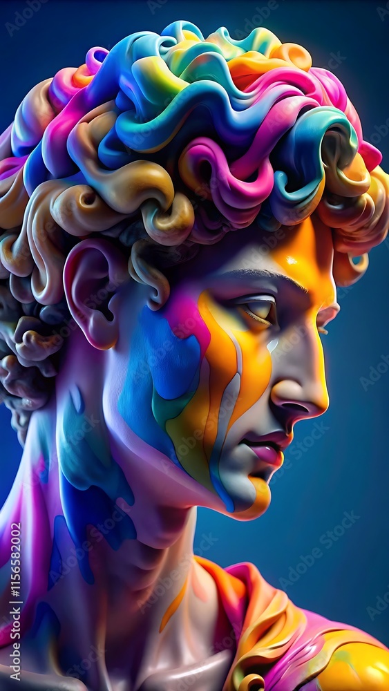 Naklejka premium mannequin with colorful hair