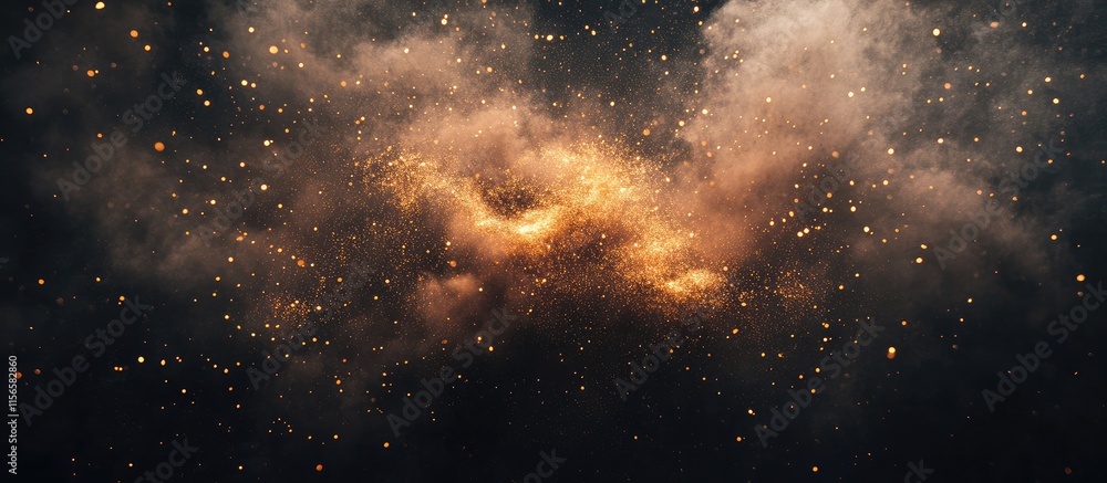 Fototapeta premium Night Sky Explosion with Vibrant Colors and Empty Space for Custom Text Overlay