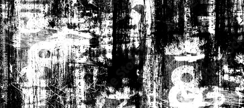 Abstract grunge lettering background. Monochrome abstract grunge black and white illustration	