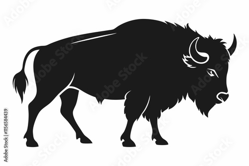 American bison silhouette icon vector