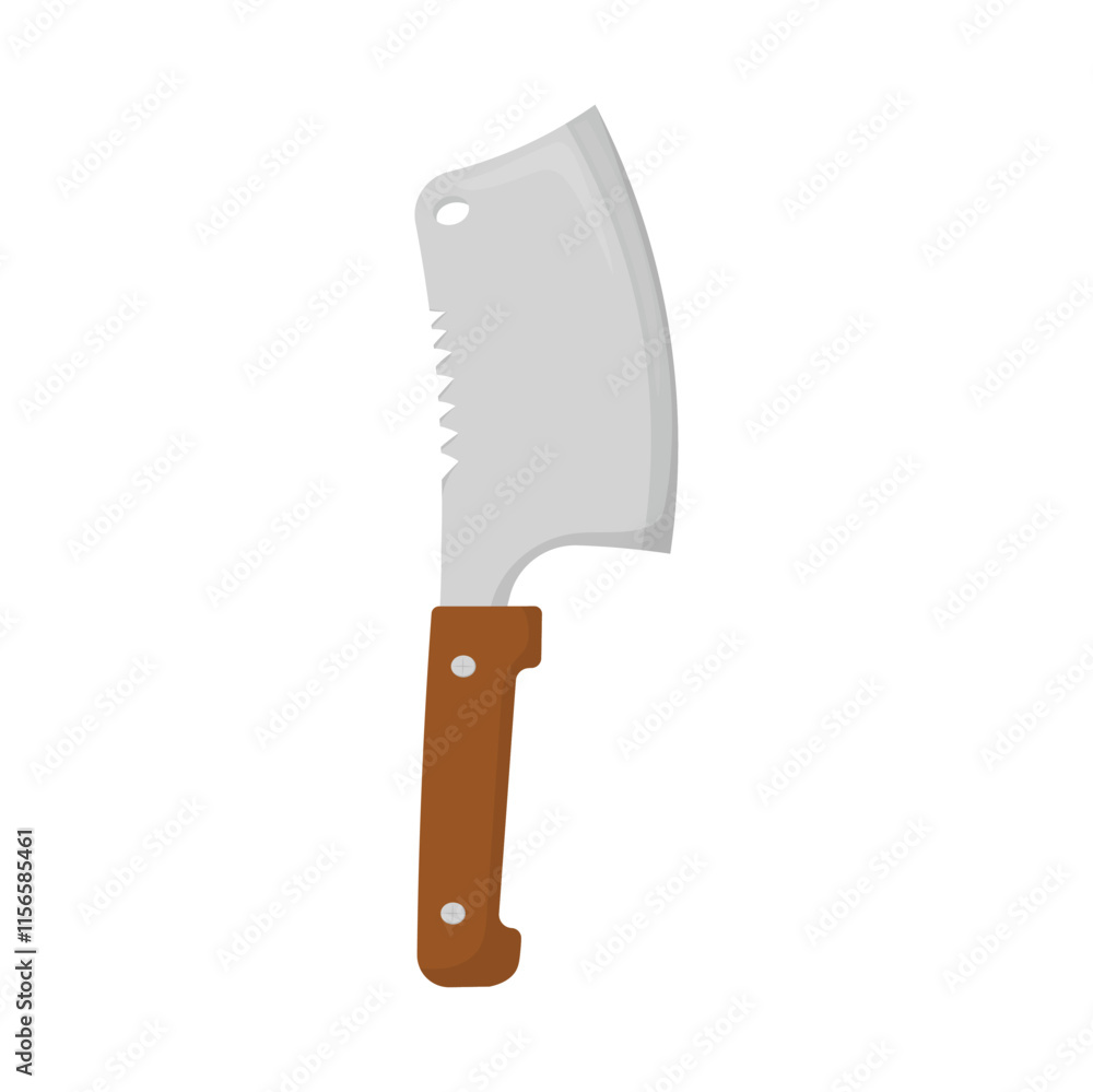 Kitchen Item Vector Illustration - Meat Knife Kitchen Item Vector Illustration - Meat Knife