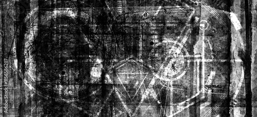 Abstract grunge lettering background. Monochrome abstract grunge black and white illustration	