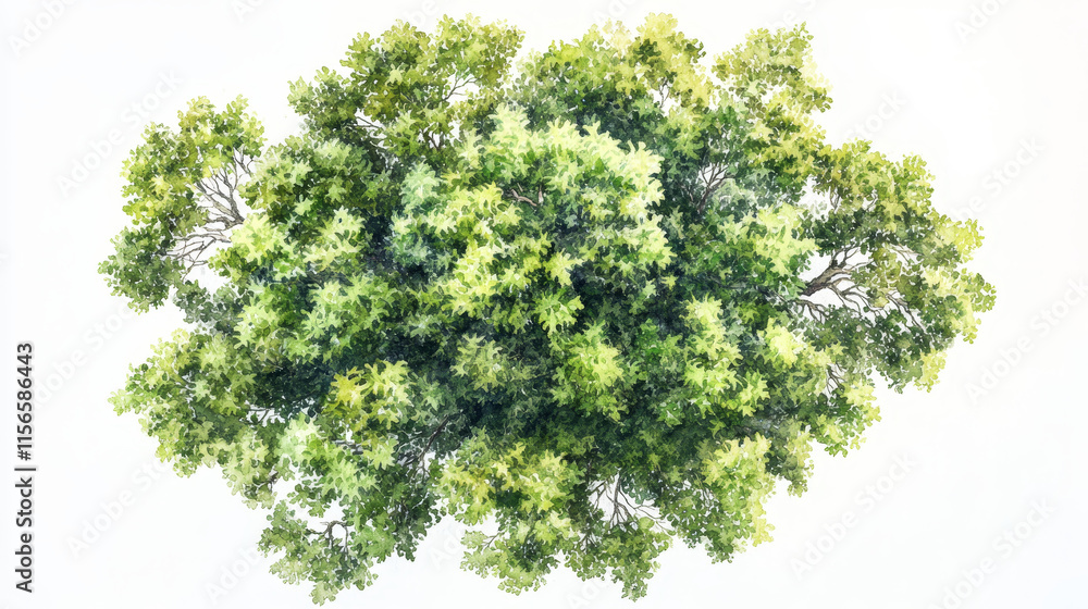 Obraz premium vibrant birds eye view of lush green tree canopy