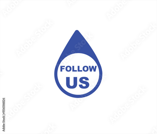 Follow us vector banner on white background Isolated icon for following social media sign Button on white background. square speech bubble.