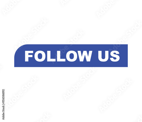 Follow us vector banner on white background Isolated icon for following social media sign Button on white background. square speech bubble.