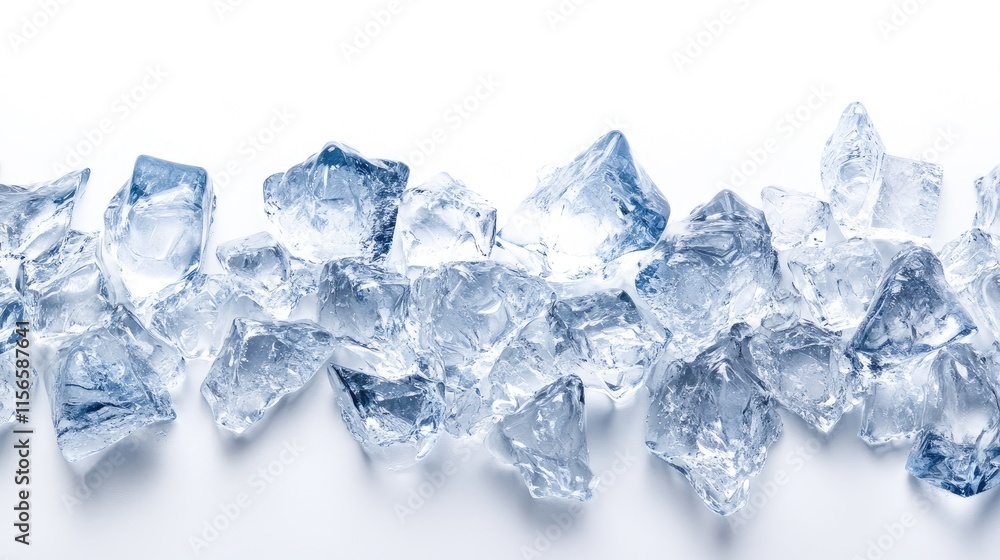 Crystal Ice Texture on White Background with Winter Nature Elements and Blank Space for Text or Graphic Design Use Crystal Ice Texture on White Background with Winter Nature Elements and Blank Space for Text or Graphic Design Use