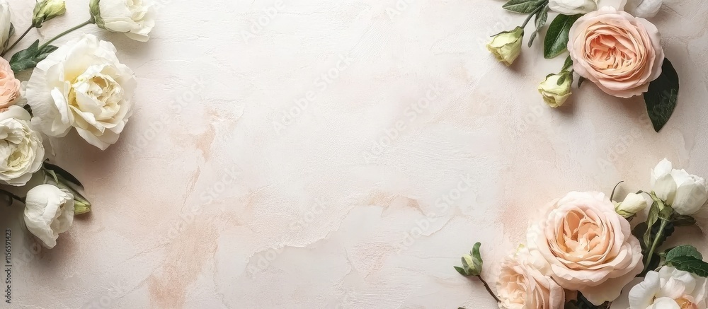 Bridal flower arrangement workshop concept with elegant floral borders and blank space for text in wedding planning context Bridal flower arrangement workshop concept with elegant floral borders and blank space for text in wedding planning context
