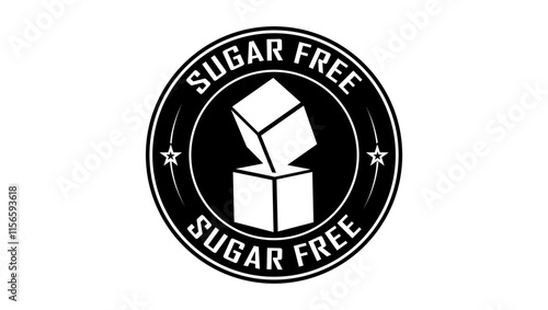 Sugar free stamp, black isolated silhouette