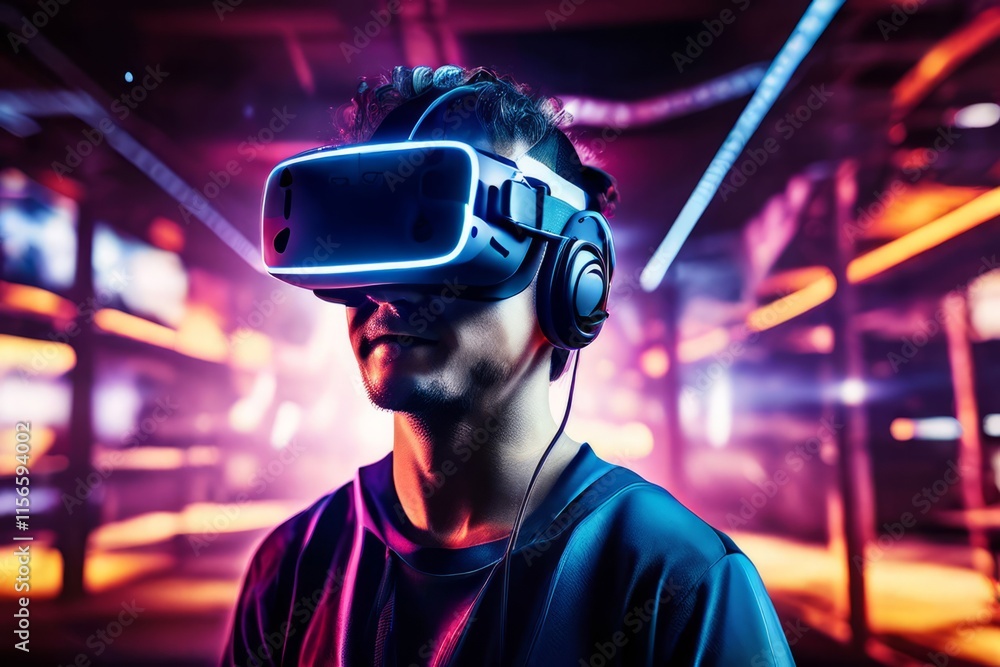 a character wearing a vr headset experiencing immersive training a character wearing a vr headset experiencing immersive training