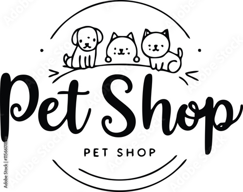 Pet Shop illustration logo concept design	