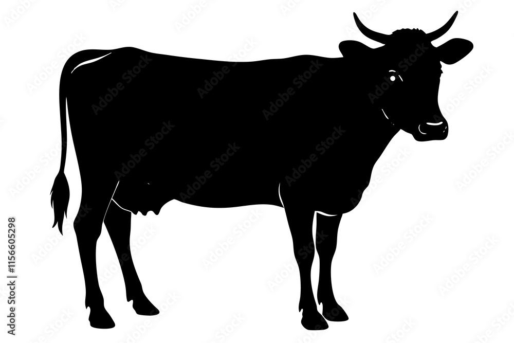 Cow Silhouette vector illustration Cow Silhouette vector illustration