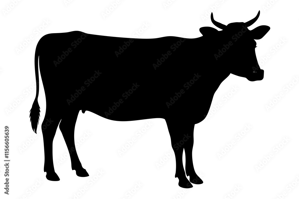 Cow Silhouette vector illustration Cow Silhouette vector illustration