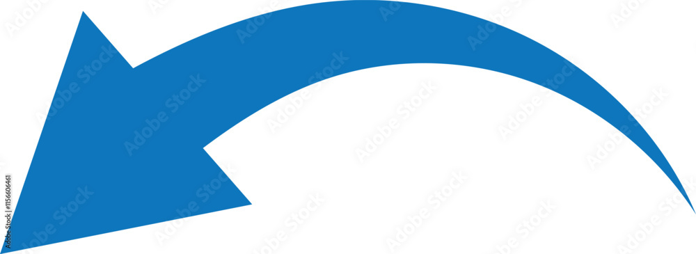 Hand painted, hand draw sketchy curve arrow blue arrow isolated on white background. This has clipping path. Hand painted, hand draw sketchy curve arrow blue arrow isolated on white background. This has clipping path.