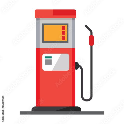 Illustration of Gas filling station fuel pump isolated on white