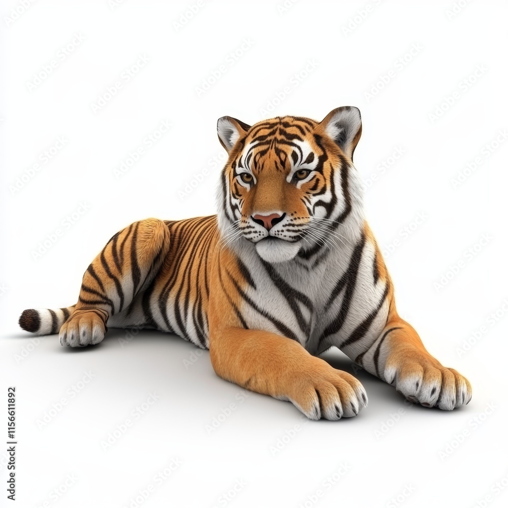 3d tiger isolated on white background 3d tiger isolated on white background