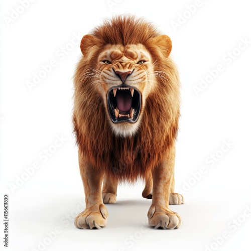 3d Lion isolated on white background