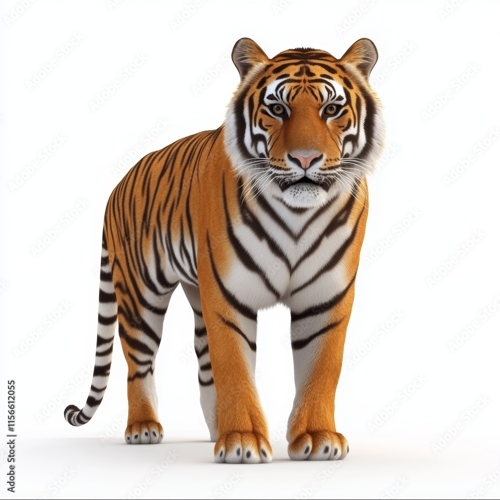 Fototapeta premium 3d tiger isolated on white background