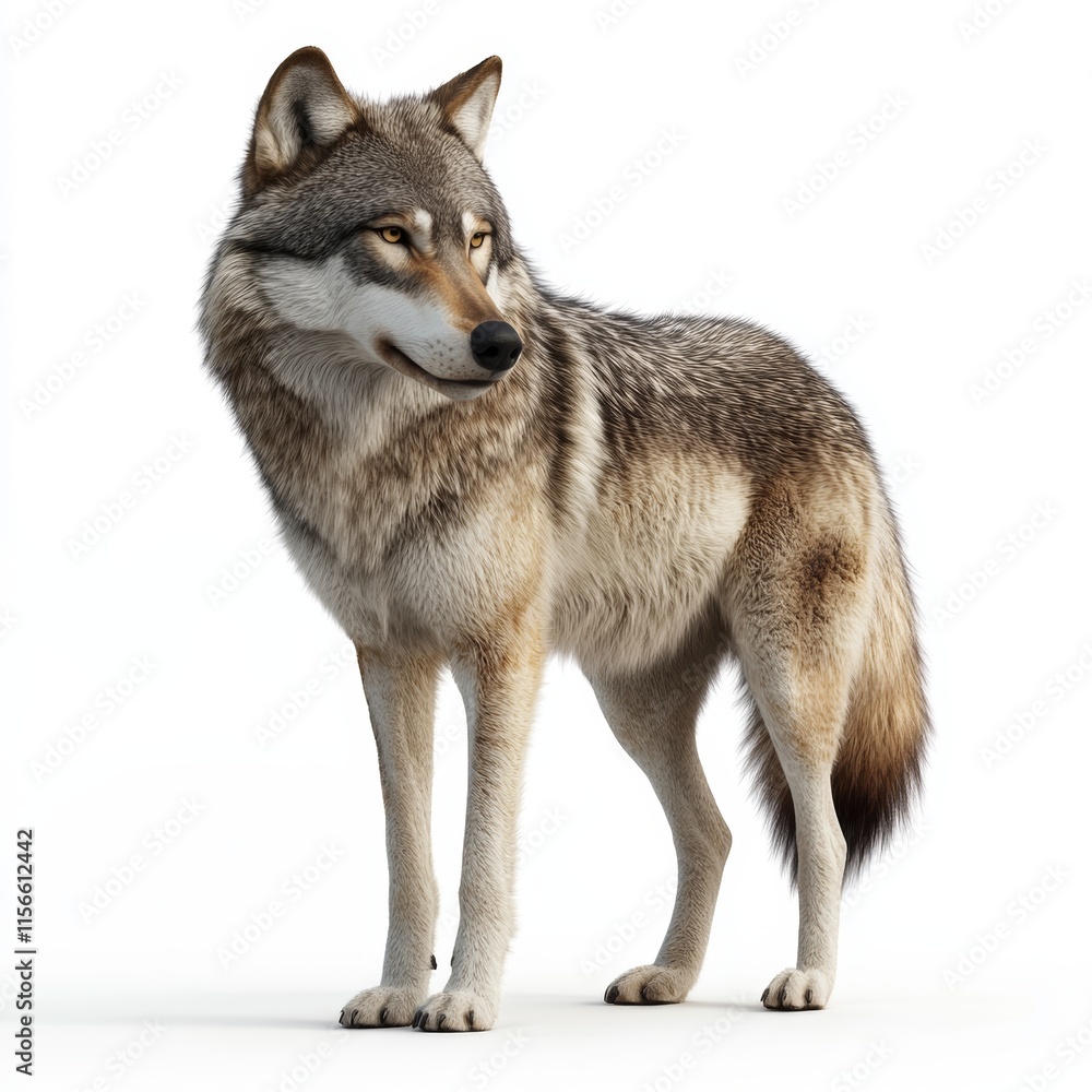 Fototapeta premium 3d wolf isolated on white background