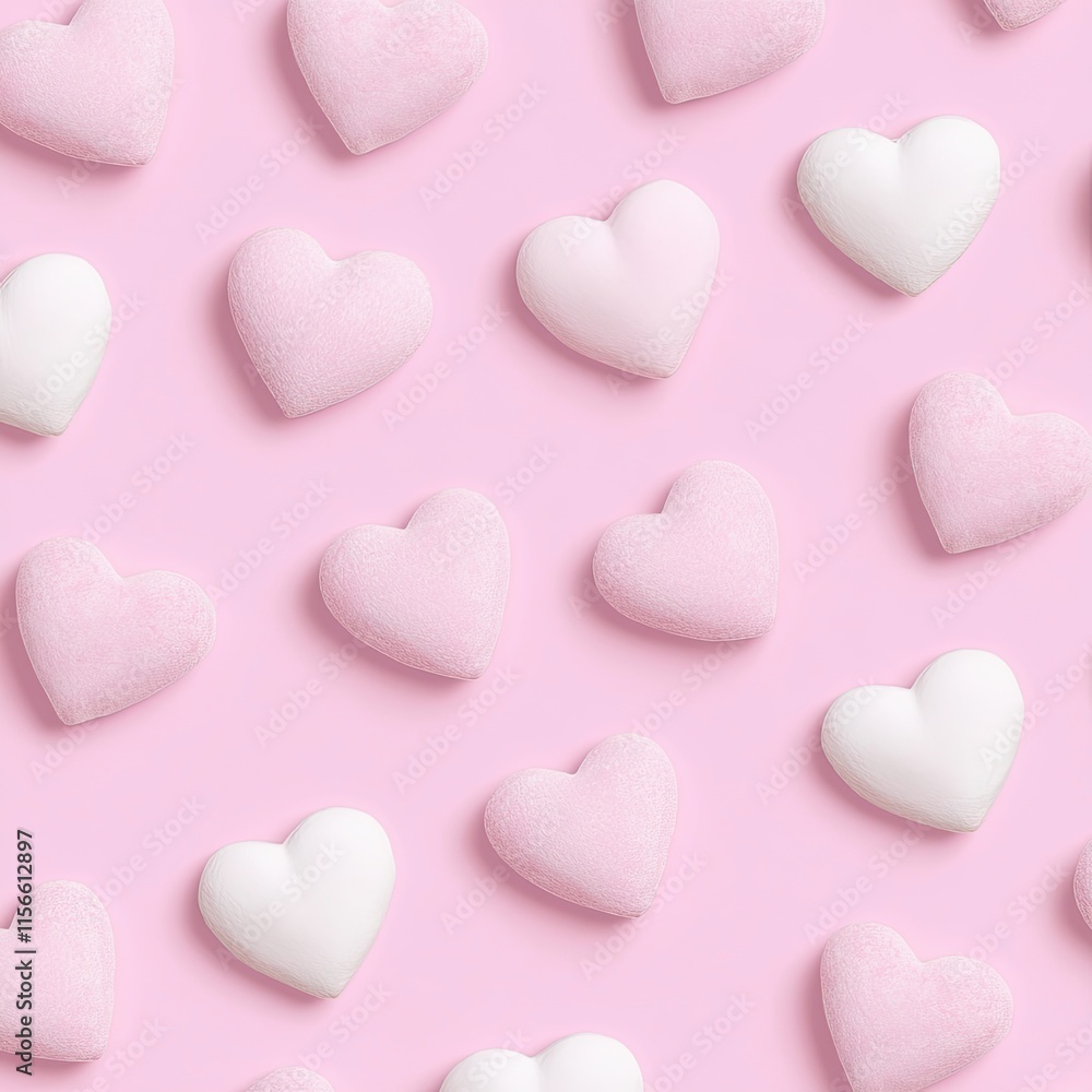 Pink and white heart pattern background Pink and white heart pattern background