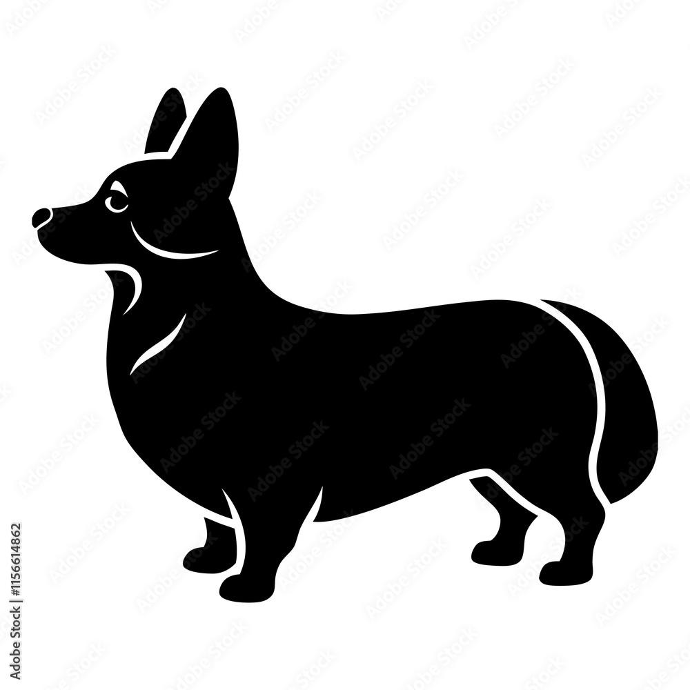 Fototapeta premium Corgi Silhouette vector illustration