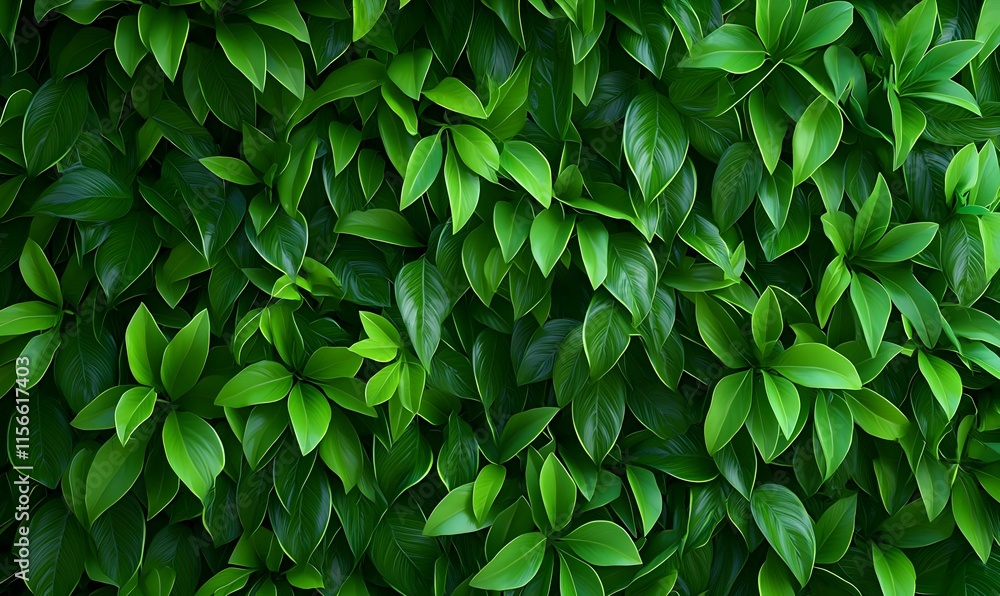 Fototapeta premium Lush Green Leaves Texture for Natural and Floral Backgrounds