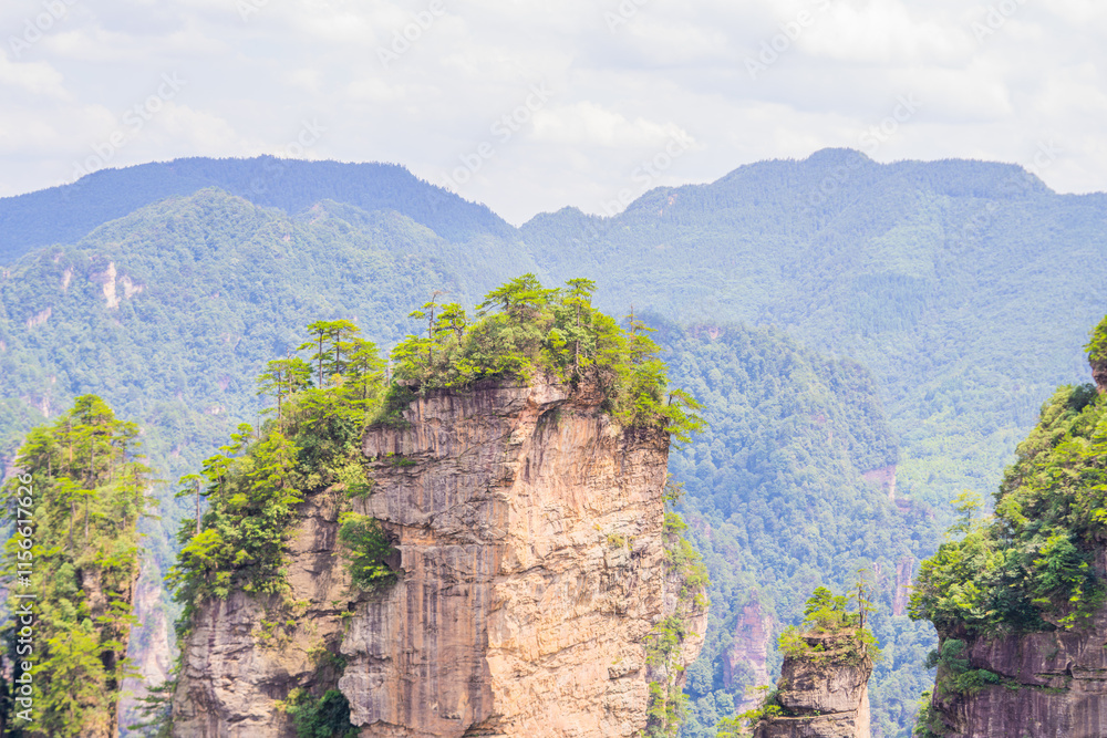 Mountains and forests in Zhangjiajie scenic area, Hunan Province, China Mountains and forests in Zhangjiajie scenic area, Hunan Province, China