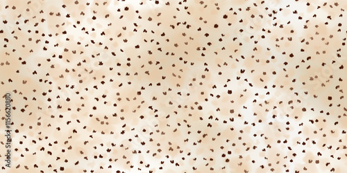 Seamless bg of beige lynx fur pattern with brown spots. Spotted animal pattern. Vector illustration with gradient mesh and overlay dots photo