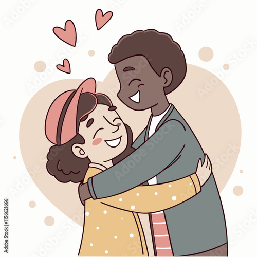 couple, girl and guy, girl and boy and girl are getting along, love, valentine's day, day of lovers, illustration of lovers, boy and girl love each other