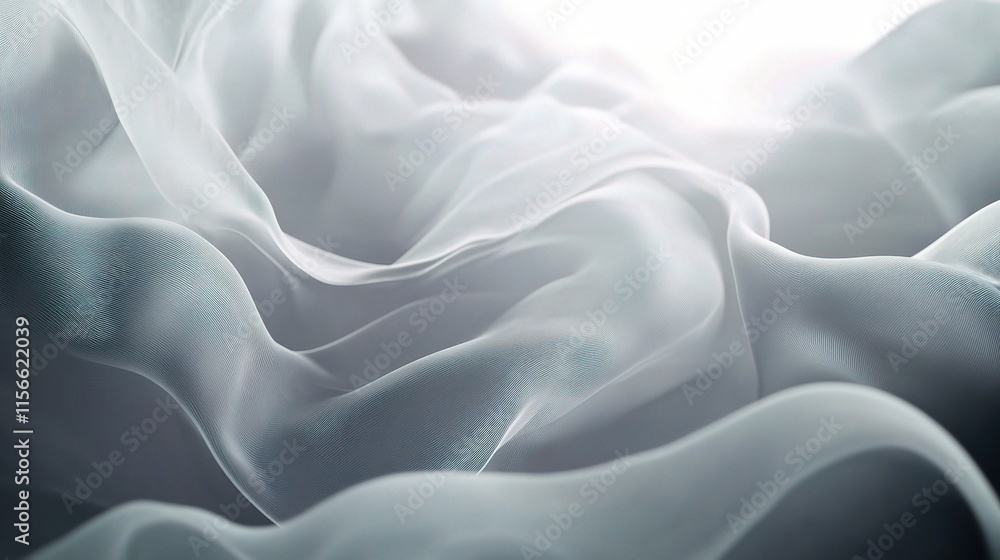 Obraz premium Flowing Gray Smoke Waves Abstract Design in Soft Tones